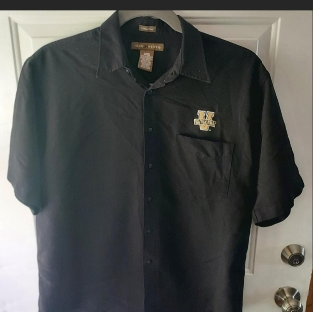 Vanderbilt University Commodores John Henry black button-down shirt men's size L